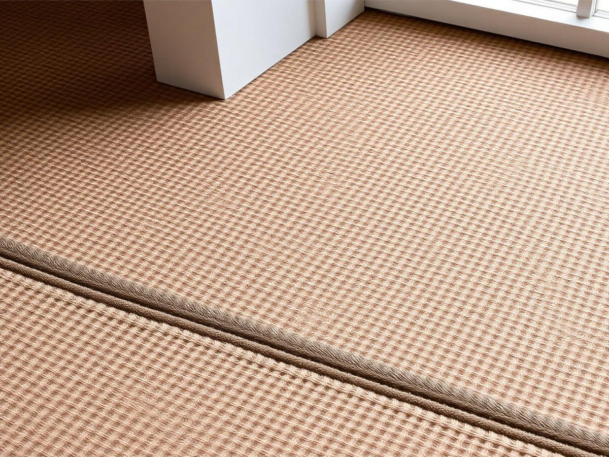 Sisal natural flooring with a bound border in a hallway